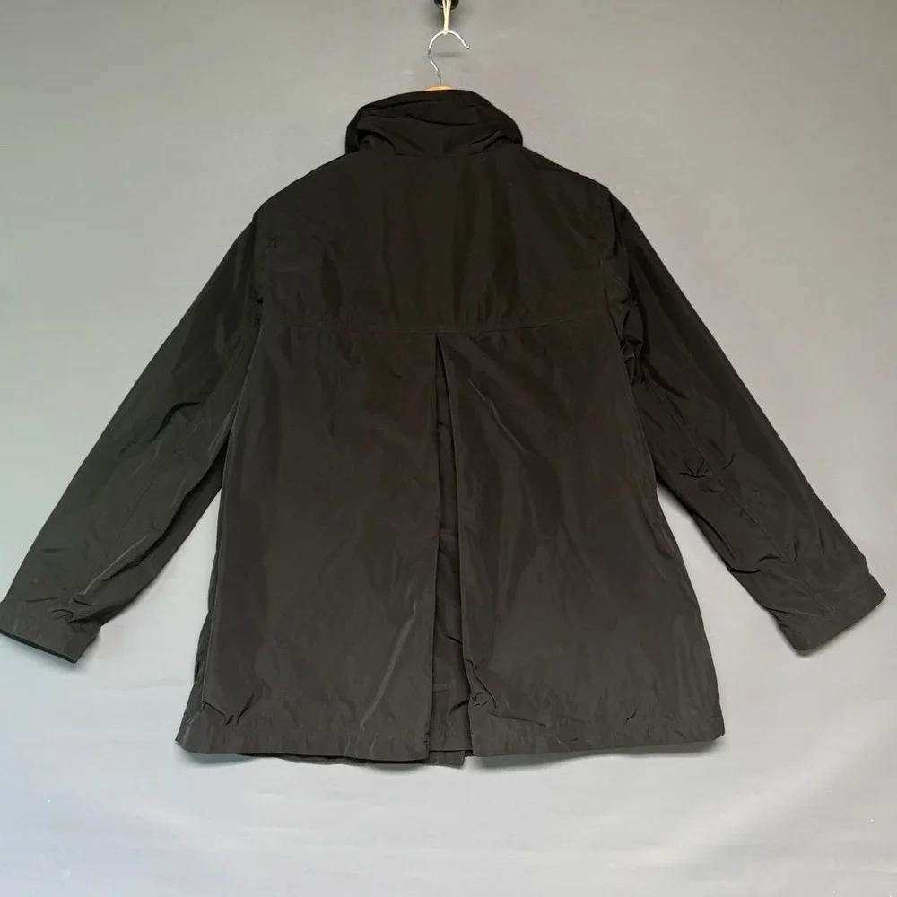 Mycra Pac Black Travel Rain Jacket Funnel Neck Pleated Back Small
